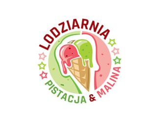 Projekt graficzny logo dla firmy online lodziarnia - PISTACJA & MALINA